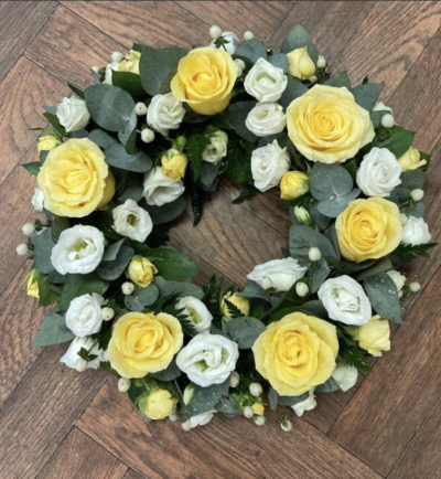 Eco Wreath-354 - Either 12”, 14”, or 16” Oasis Naturebase Ring with Bio Floral Foam Maxlife with Foliage base.
