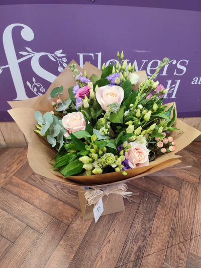 Beatrice - A timeless design of pastels, an alternative from a traditional dozen red roses .Beautifully arranged and delivered by hand