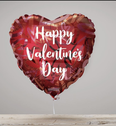 Balloon - A love balloon chosen by our florist to accompany your valentines flowers .( Design may vary)