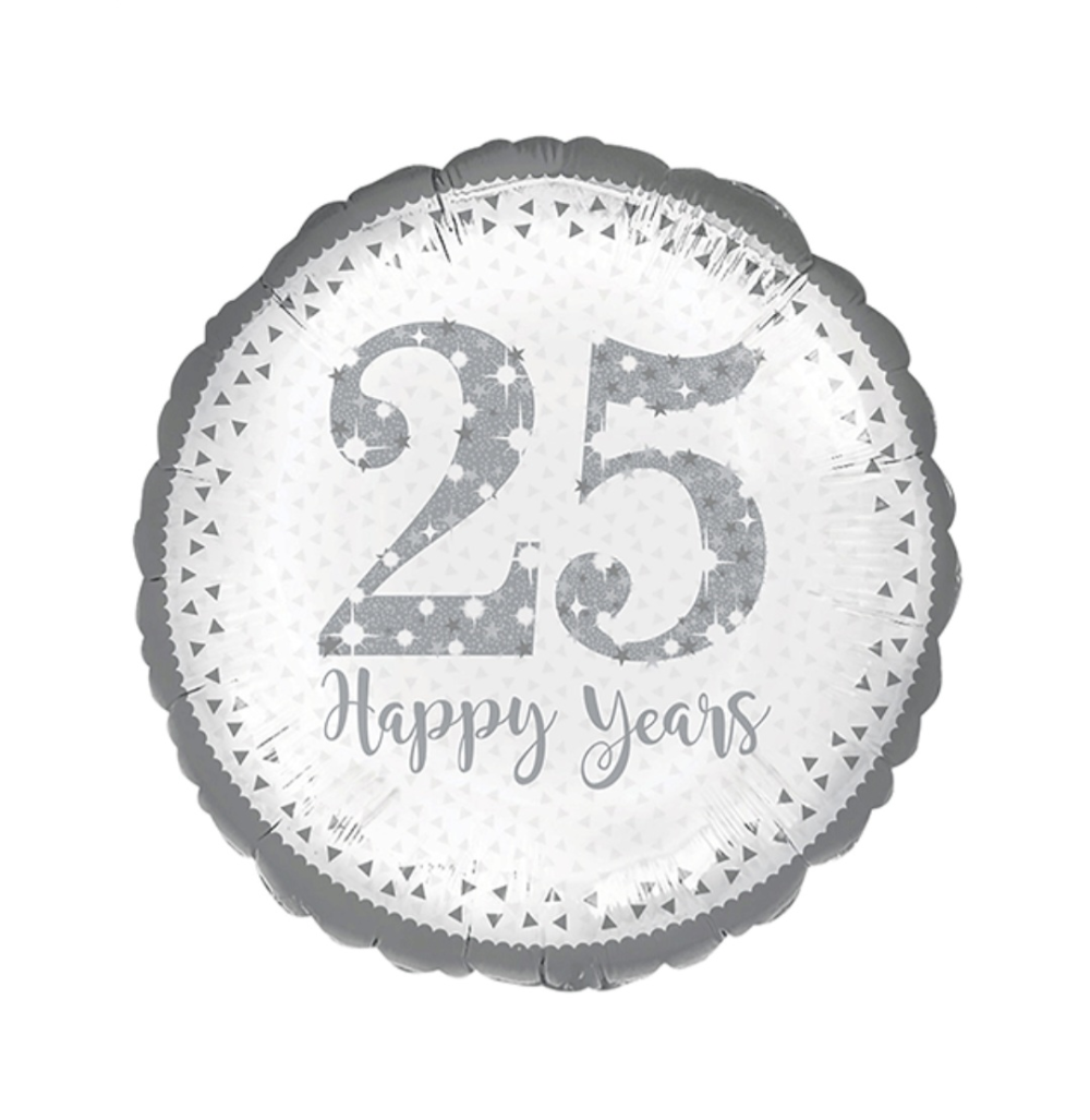 silver wedding anniversary balloon