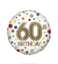 60th birthday balloon - 18" helium balloon suitable for a 60th birthday