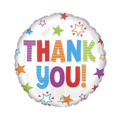 Thank you balloon - 18" Helium balloon suitable for a thank you *maybe different to image shown *